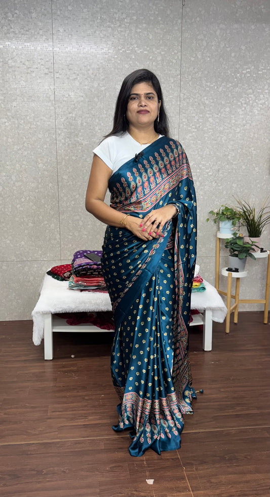 Ajrakh sarees-SR1016E