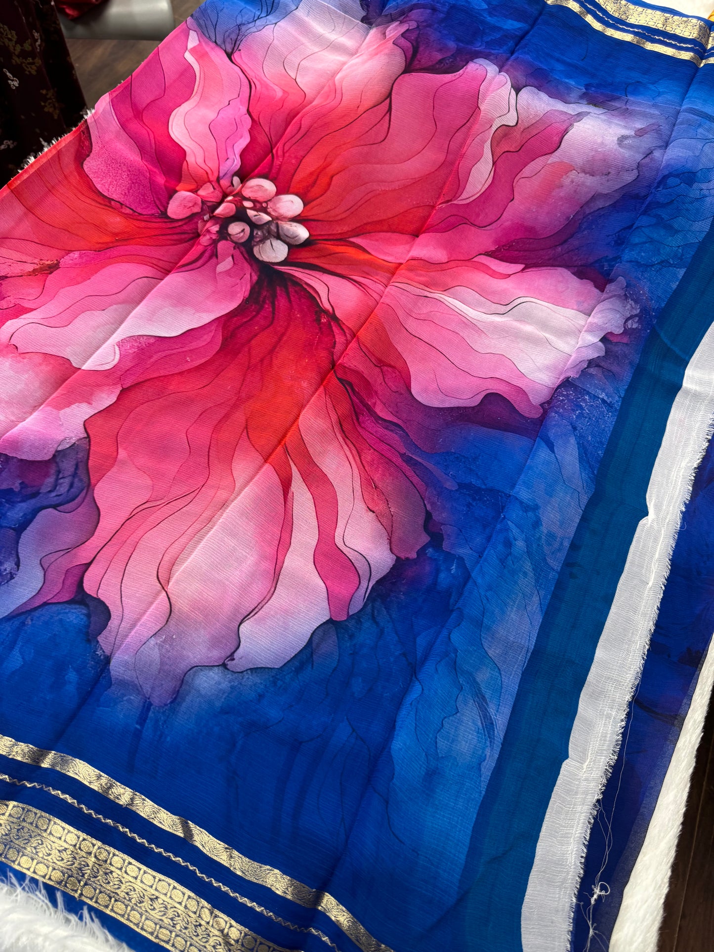 Pure chiffon digital print saree-SR1150D