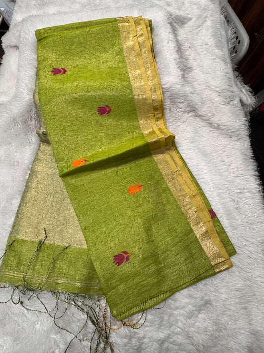 Linen tissue Jamdhani saree-SR1271L