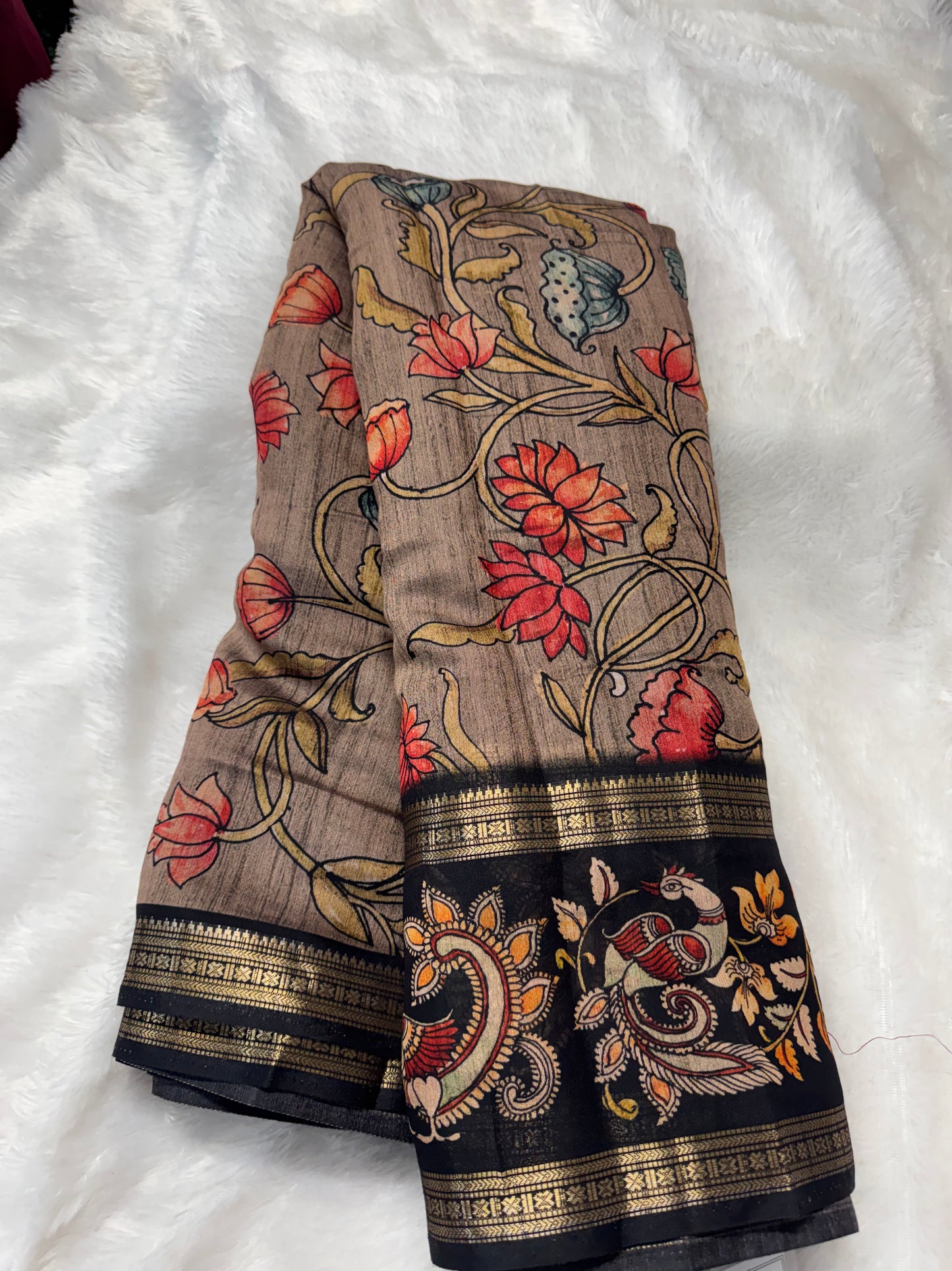 Mushru silk Kalamkari saree-SR1215A