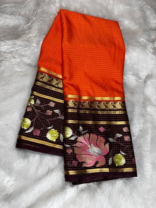 Mysore crepe saree-SR1301A