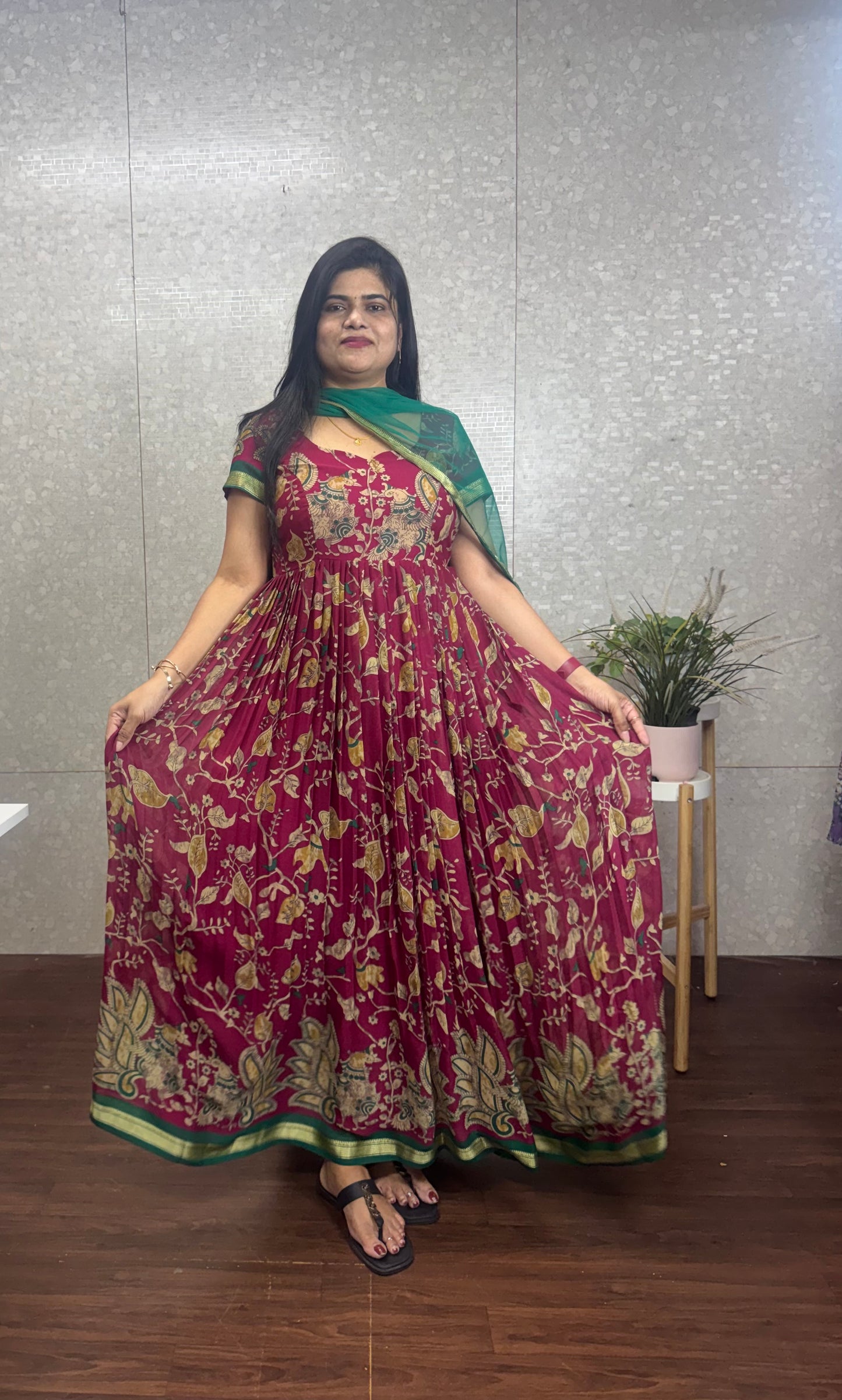 Georget Kalamkari anarkali-SRA022C