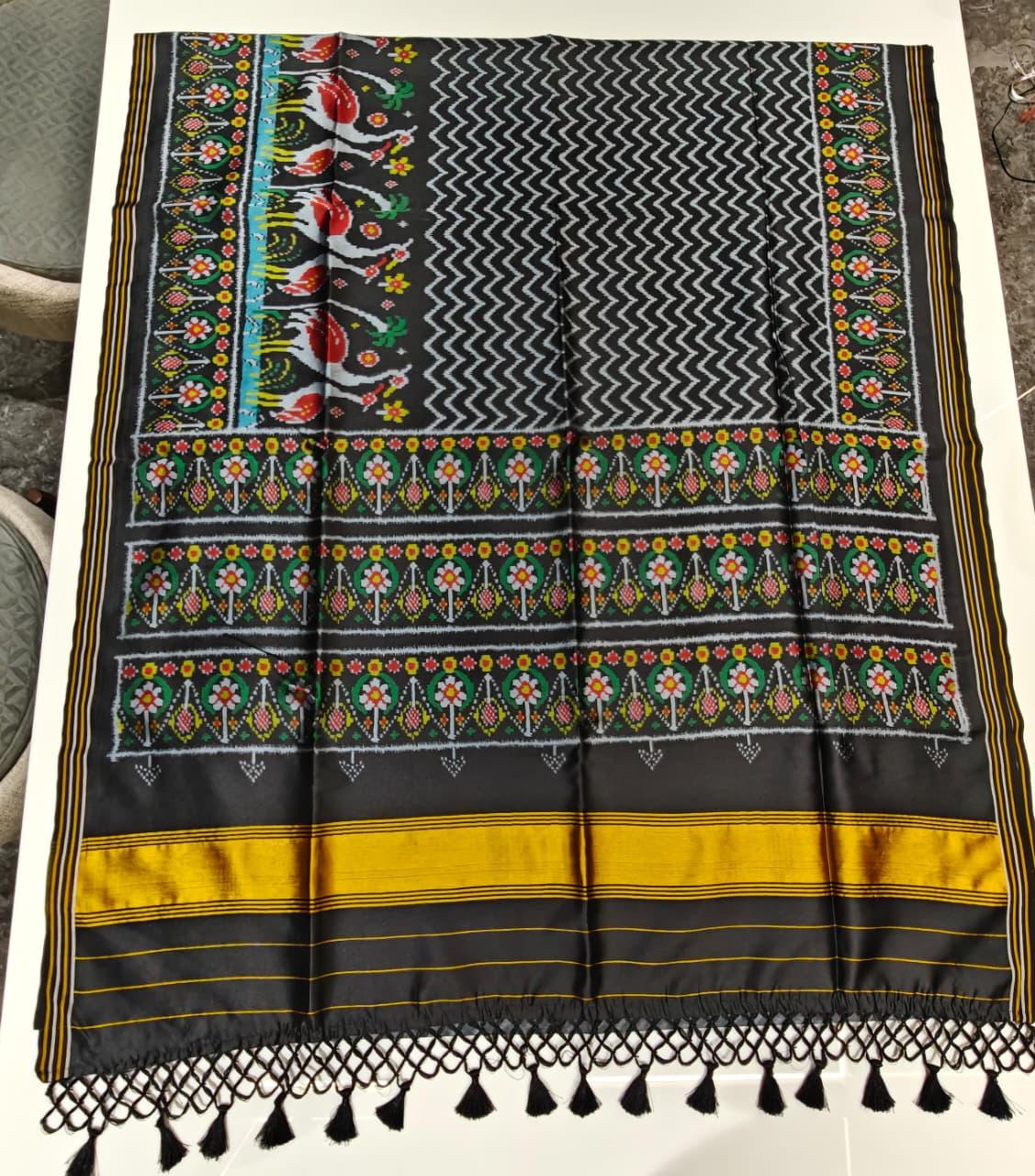 Spun silk Patola saree-SR1183A