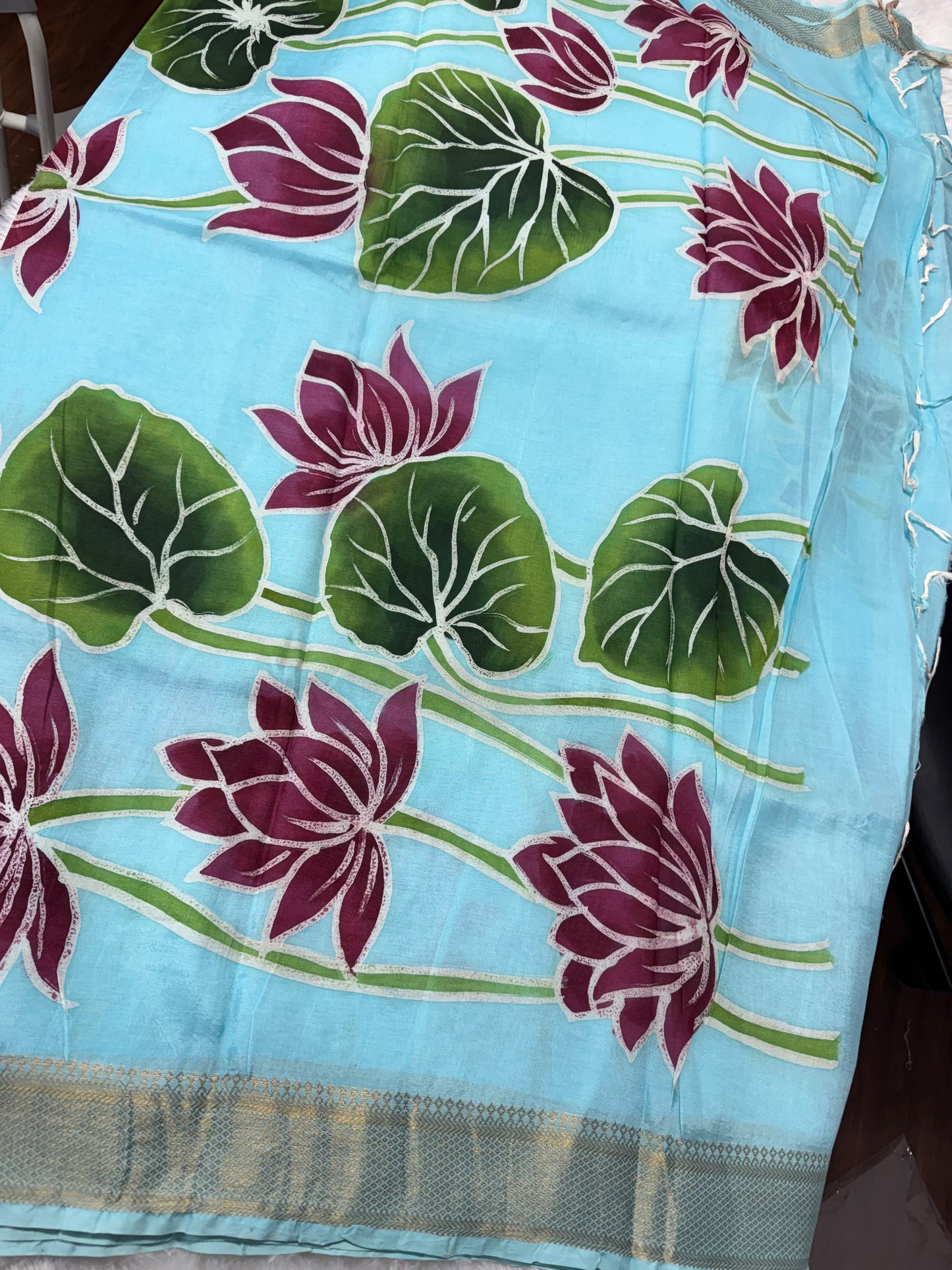 Mangalagiri pattu digital print saree-SR1169B