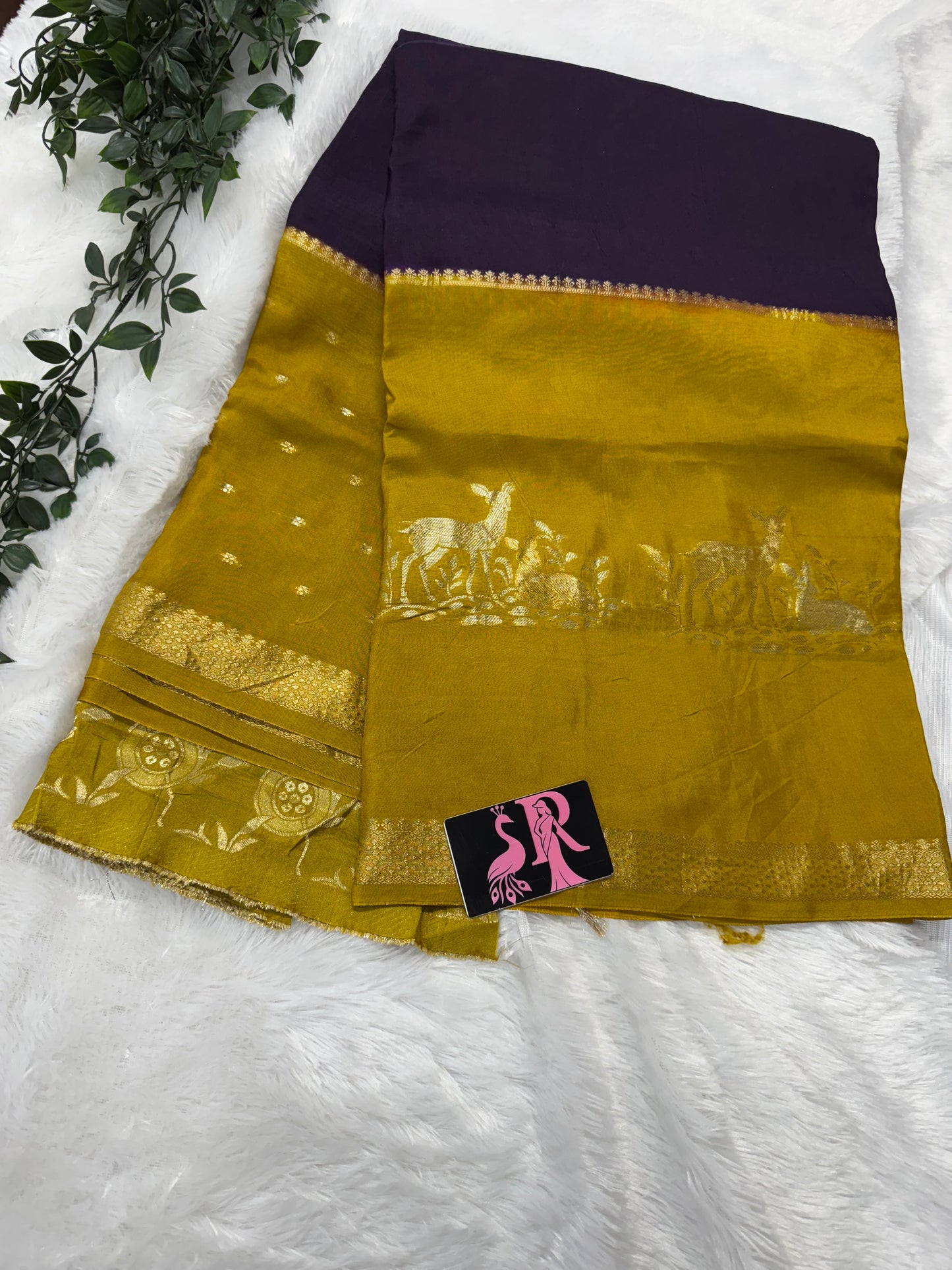 Mysore dola crepe silk saree-SR1159G