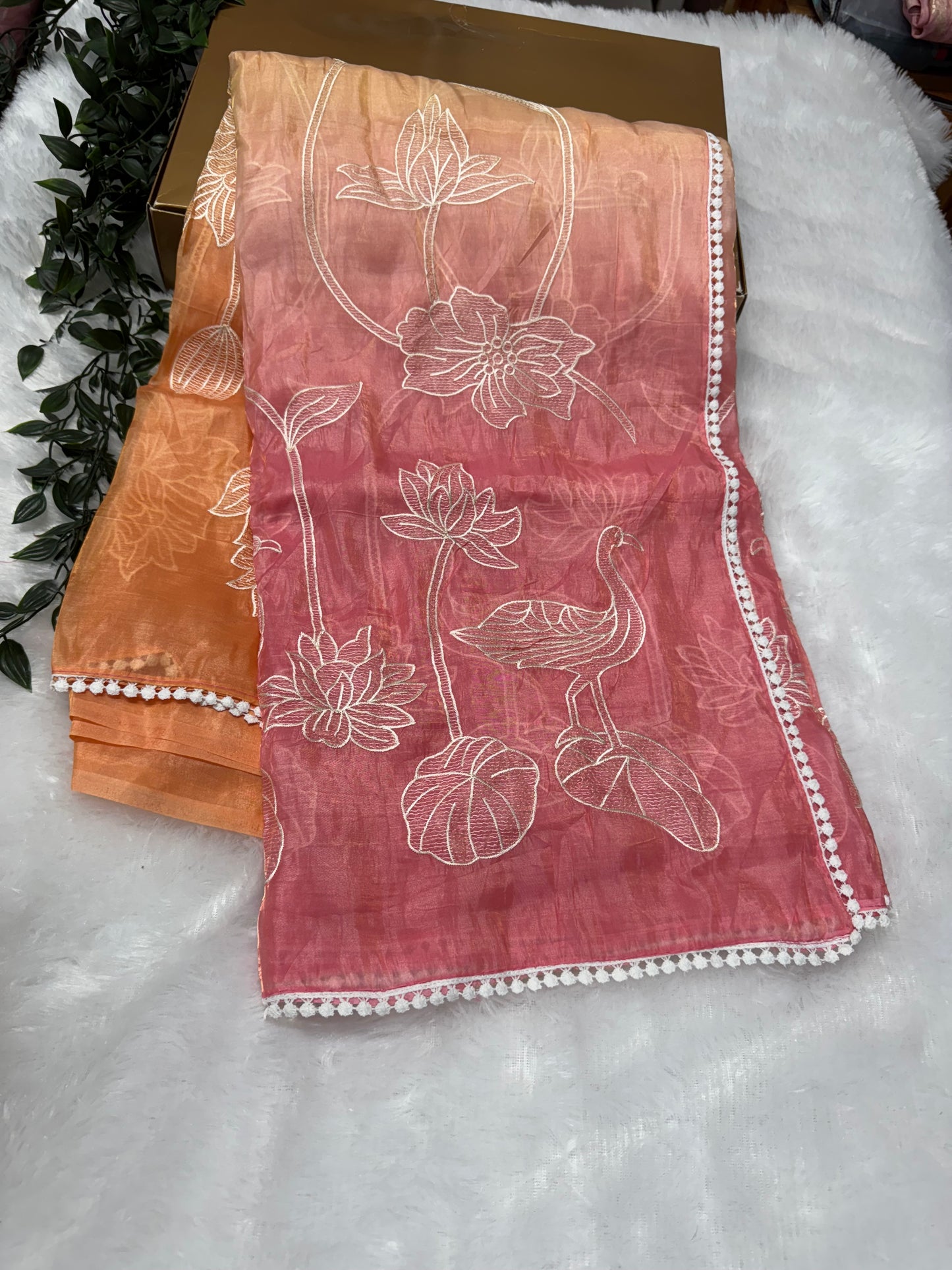 Appliqué work saree-SR1019D