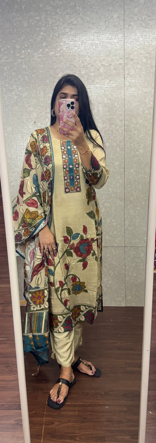Kalamkari suit-SRS058A
