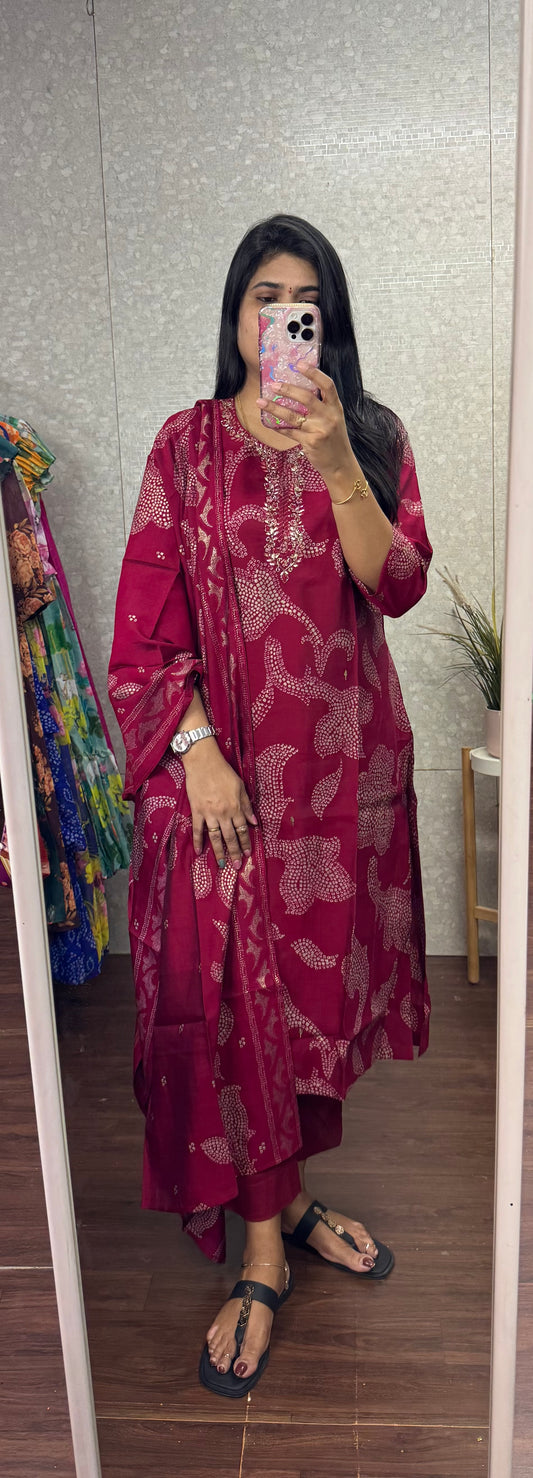 Roman silk handwork suit -SRS059B