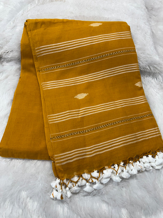 Pure Mulcotton Jamdhani saree-SR1216G