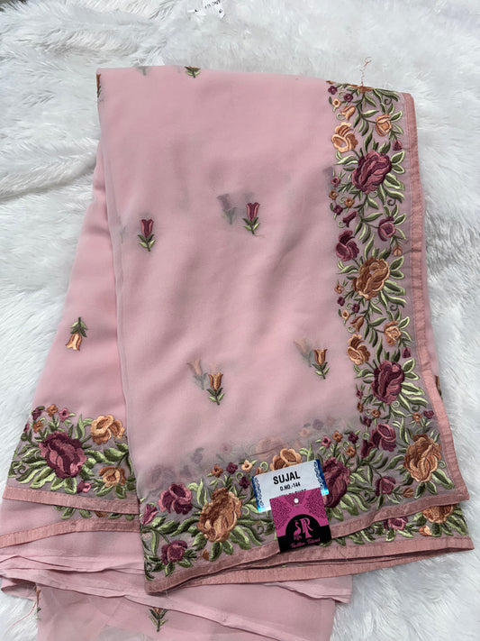 Parsi embroidery Georget saree-SR1127D