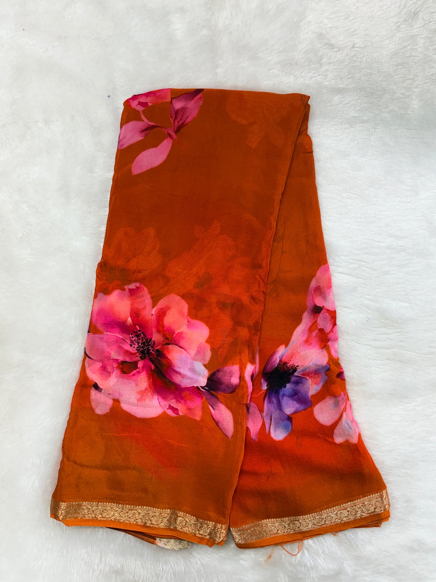 Pure chinnon digital print saree-SR1227C