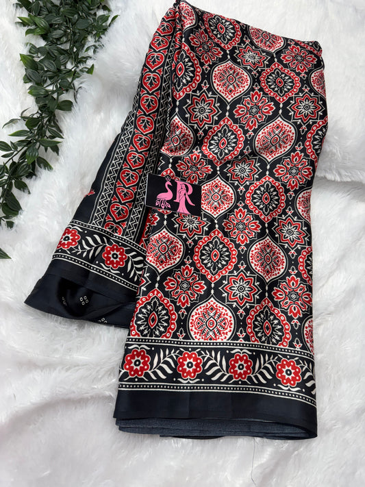Ajrakh saree-SR1068D