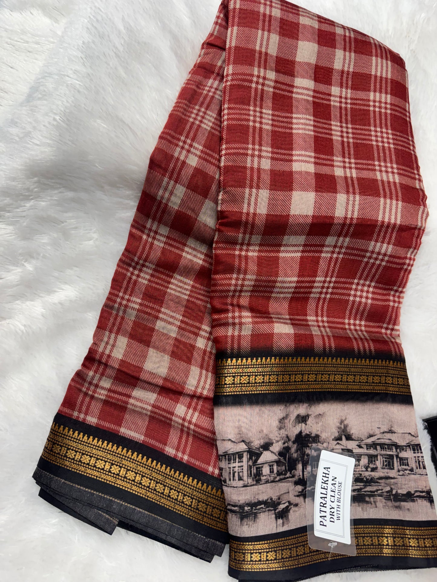 Maheswari silk checks saree-SR1214F