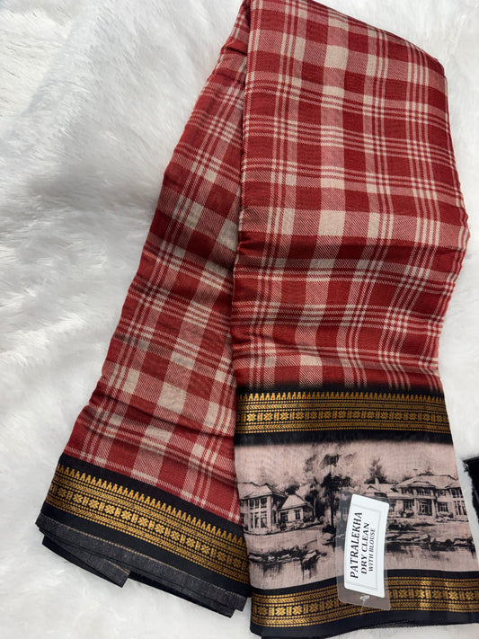 Maheswari silk checks saree-SR1214F