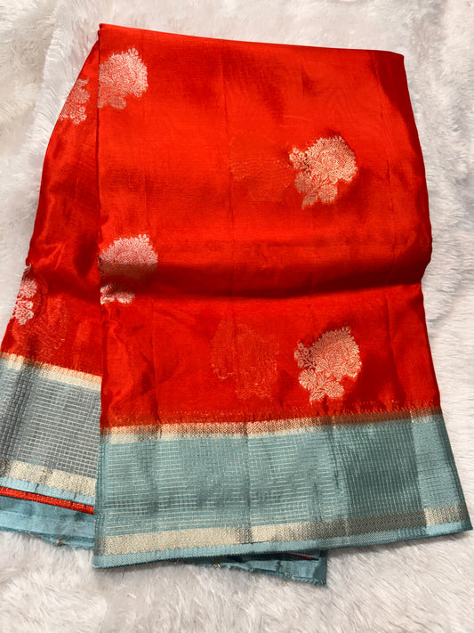 HO silk vintage checks saree-SR1275D