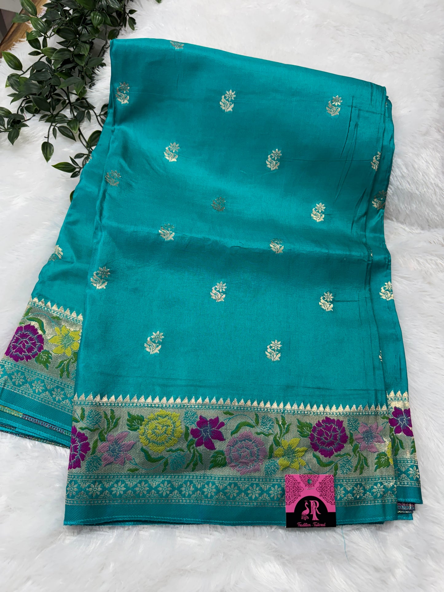 Pure munga silk meenakari-SR1114D