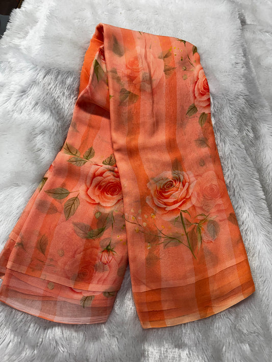 Pure chiffon digital print saree -SR1233C