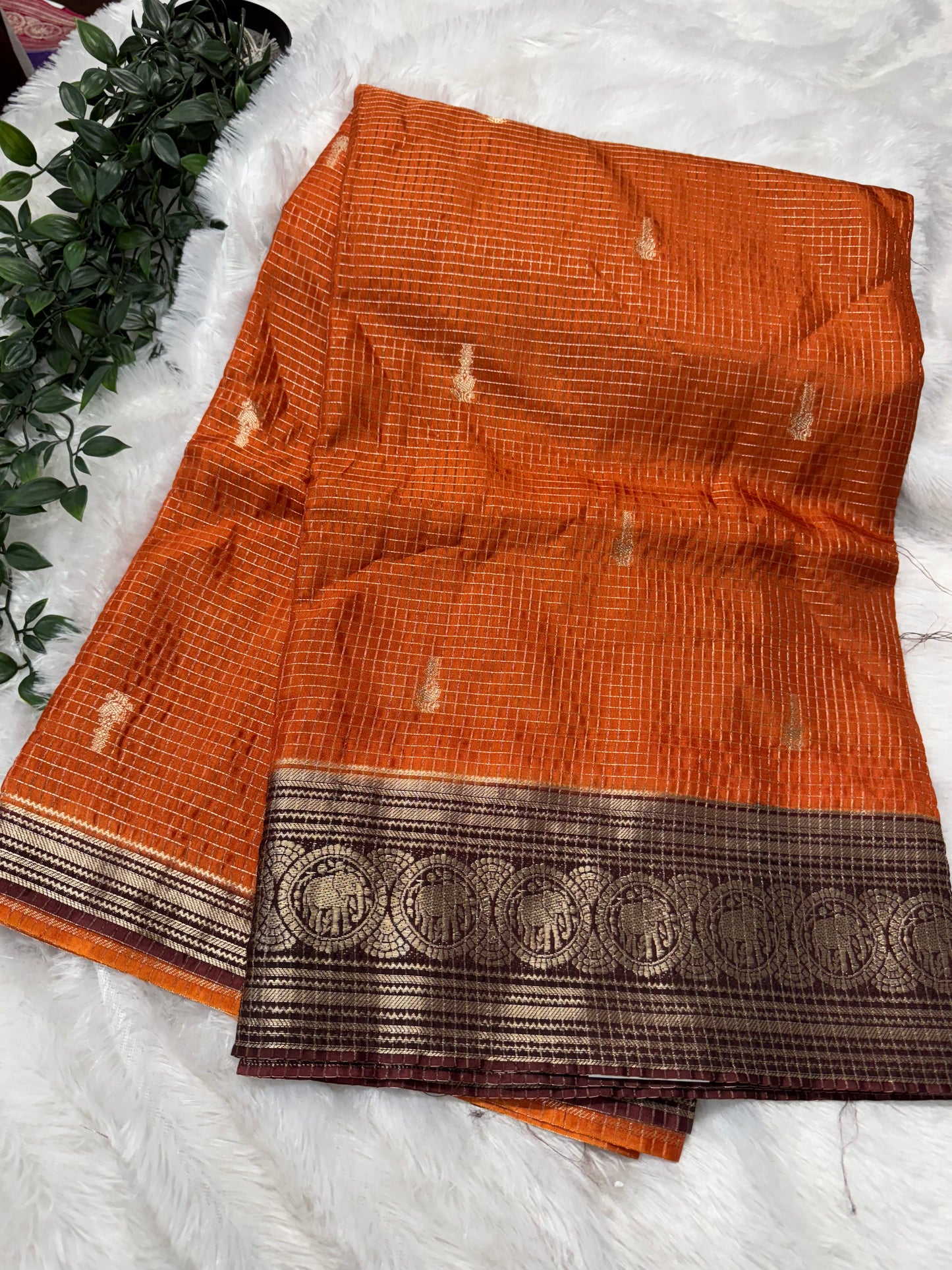 Vintage checks Mysore Georget -SR1174J