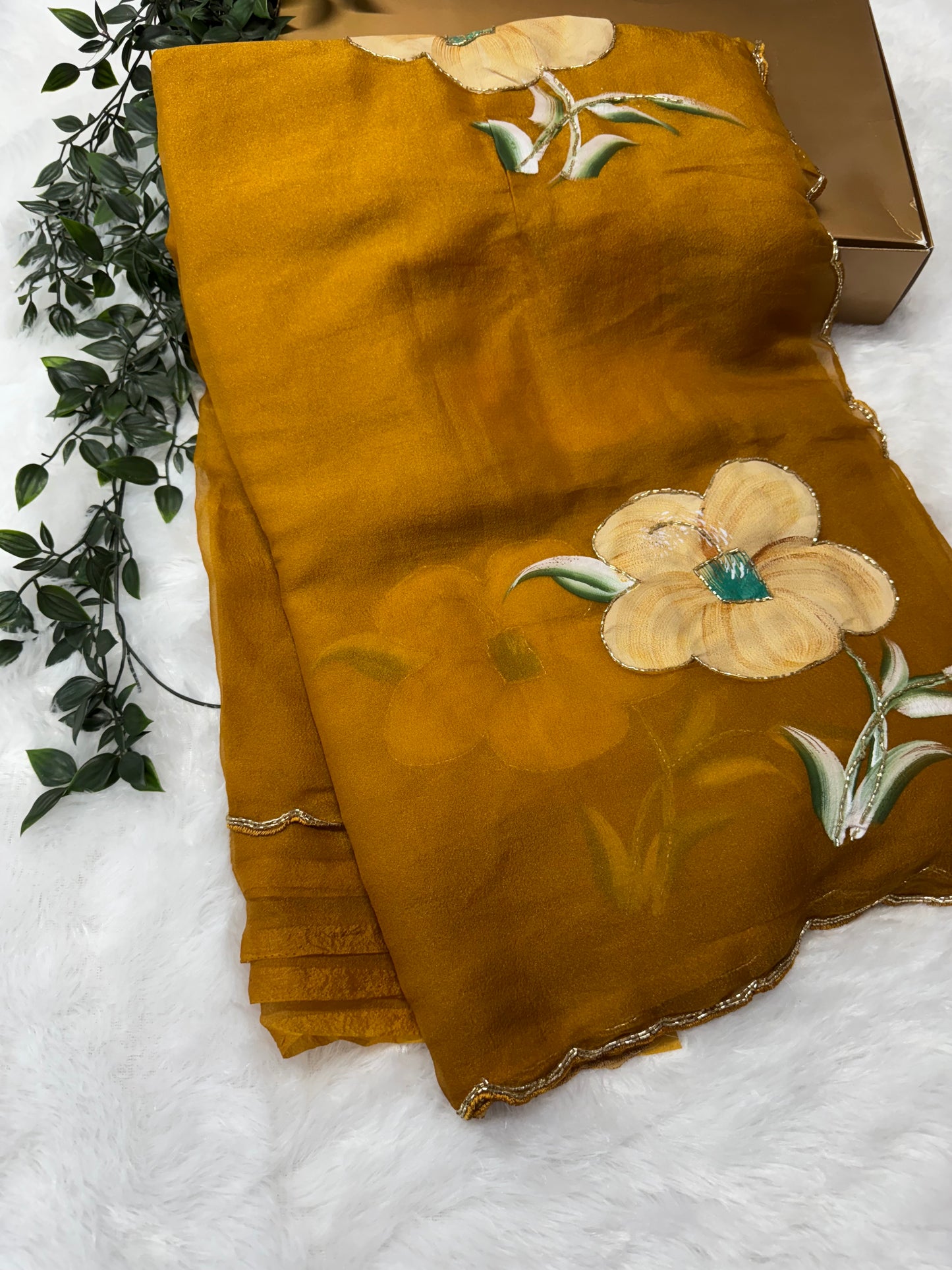 Georget Hand Painted Sarees-SR1006
