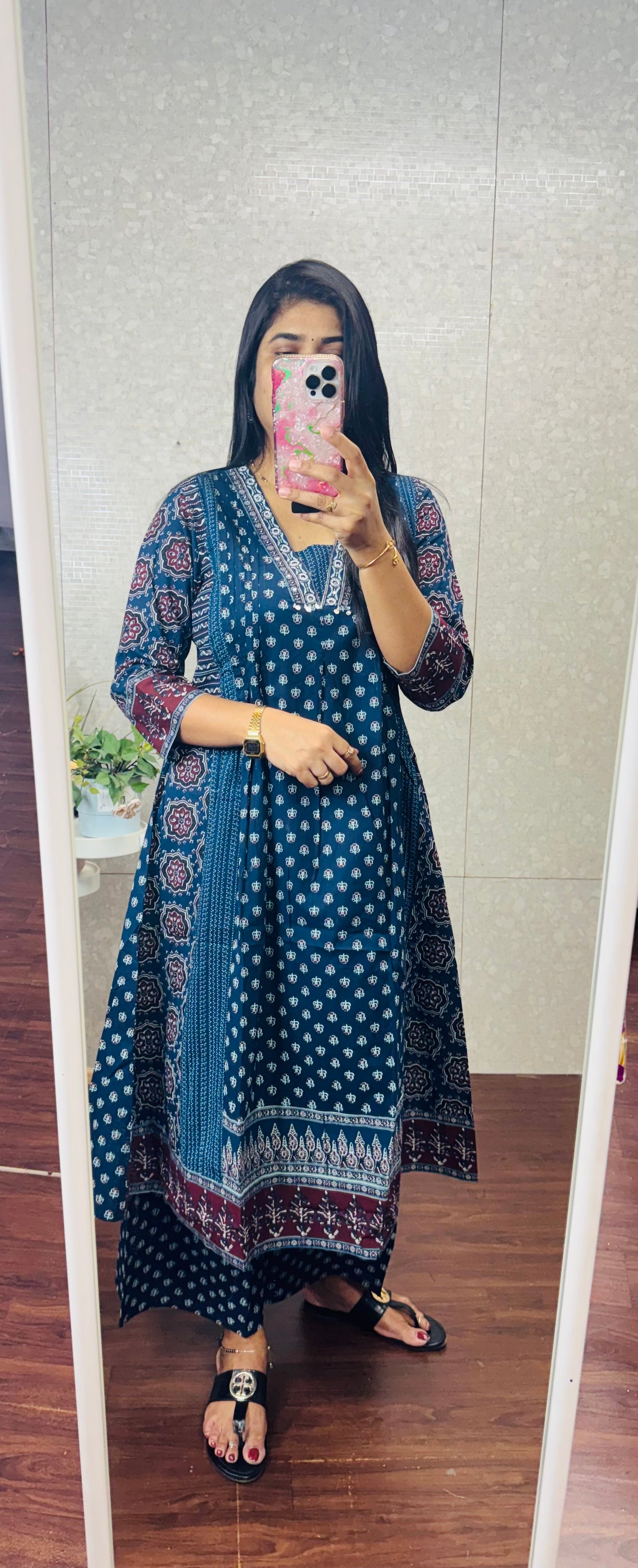 Jaipur cotton Ajrakh Suit-SRS053A