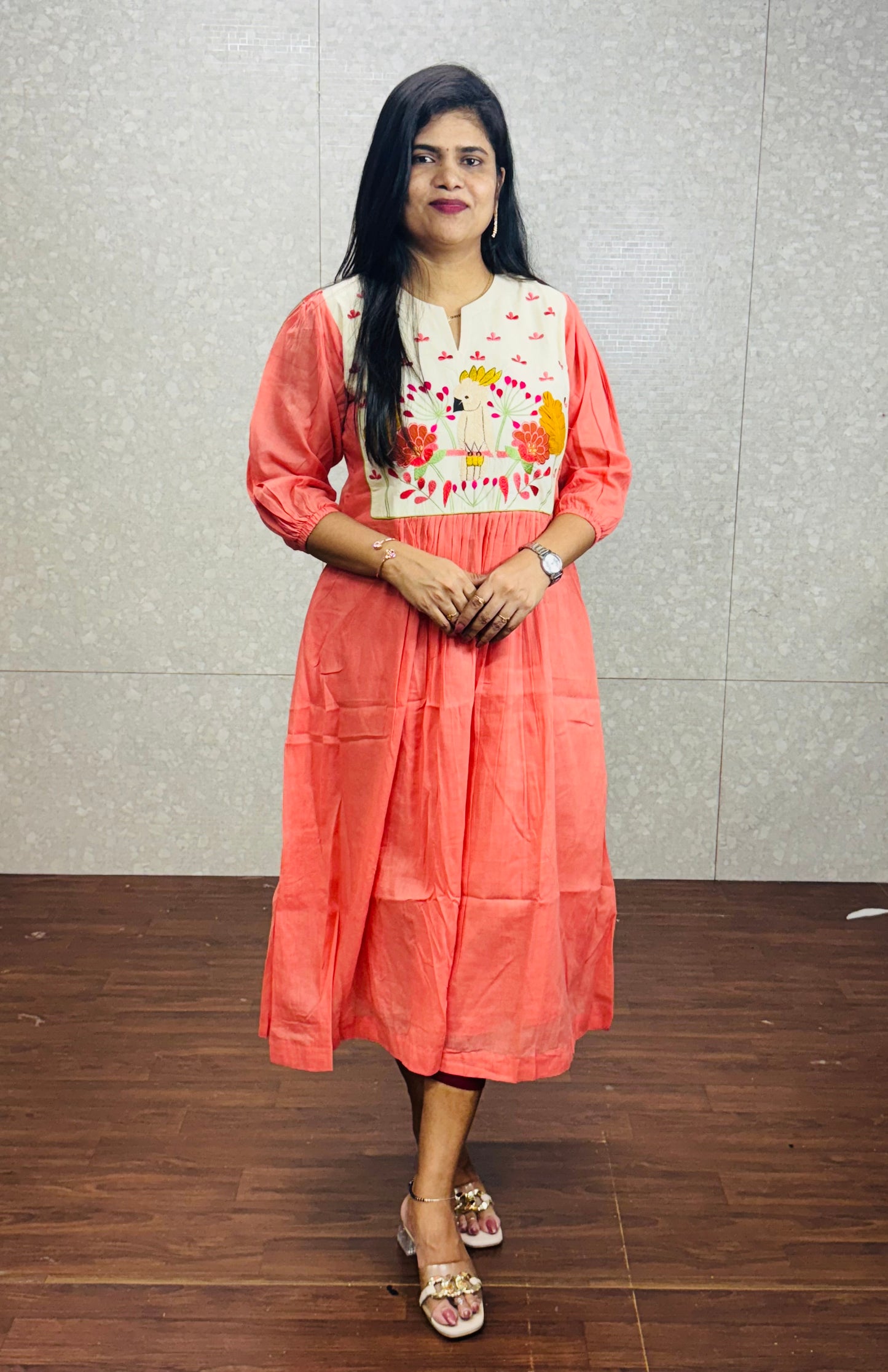 Pure mulmul cotton frock-SRF2003B