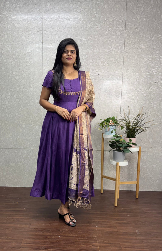 Mangalagiri Kalamkari Anarkali-SRA017