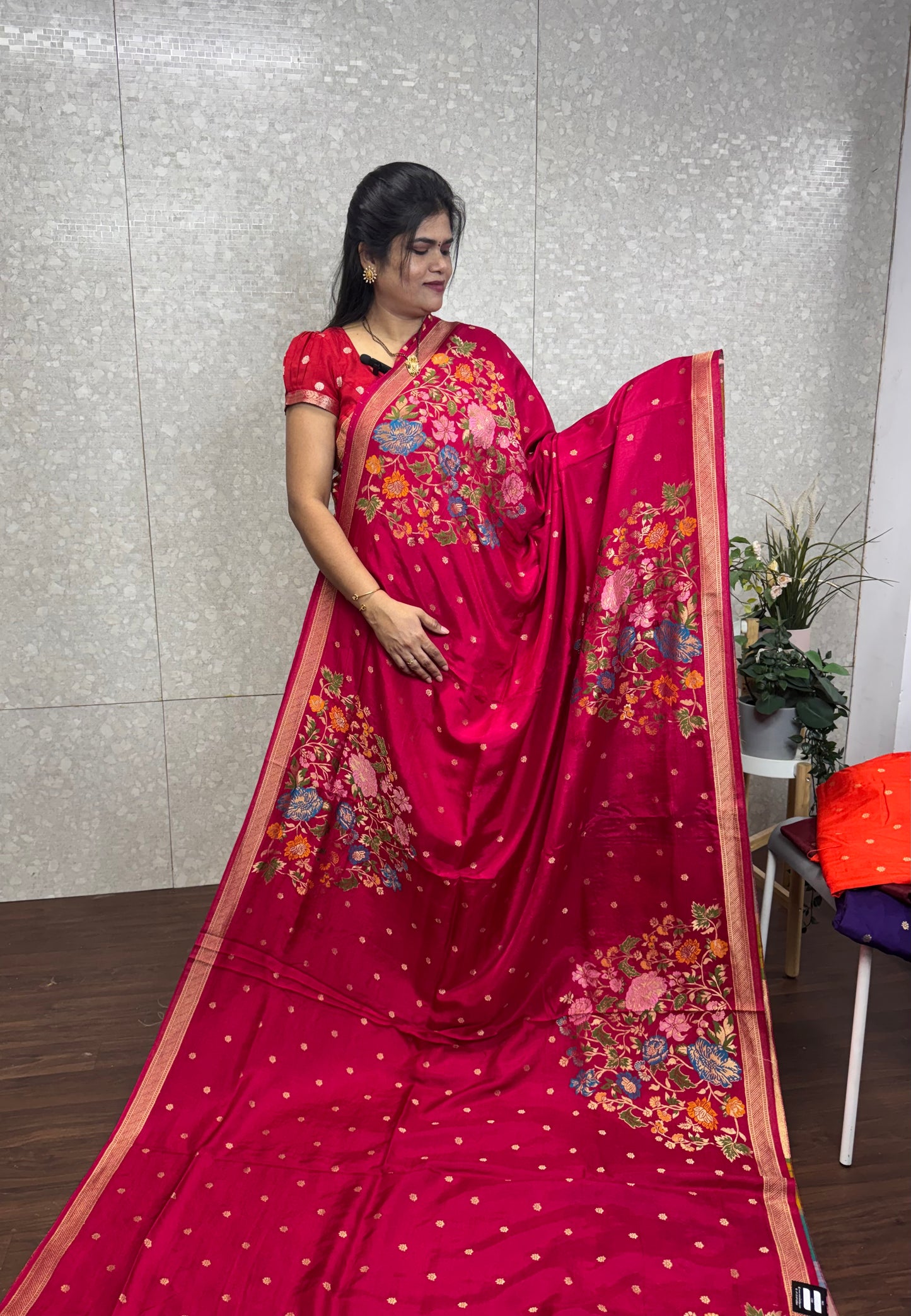 Munga crepe meenakari-SR1194B