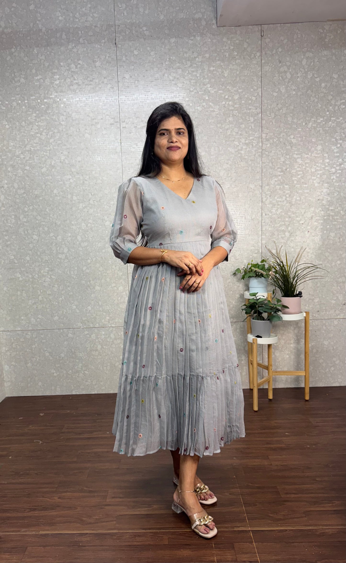 Kota embroidery frock-SRF1028C