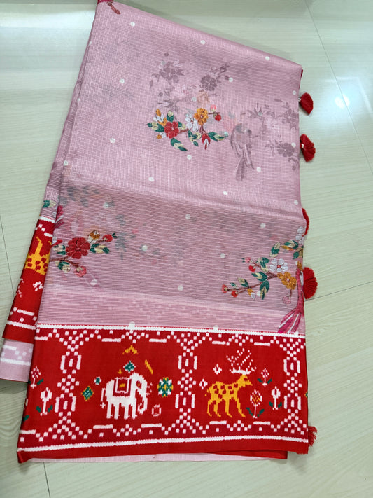 Silk kota digital print saree-SR1249A