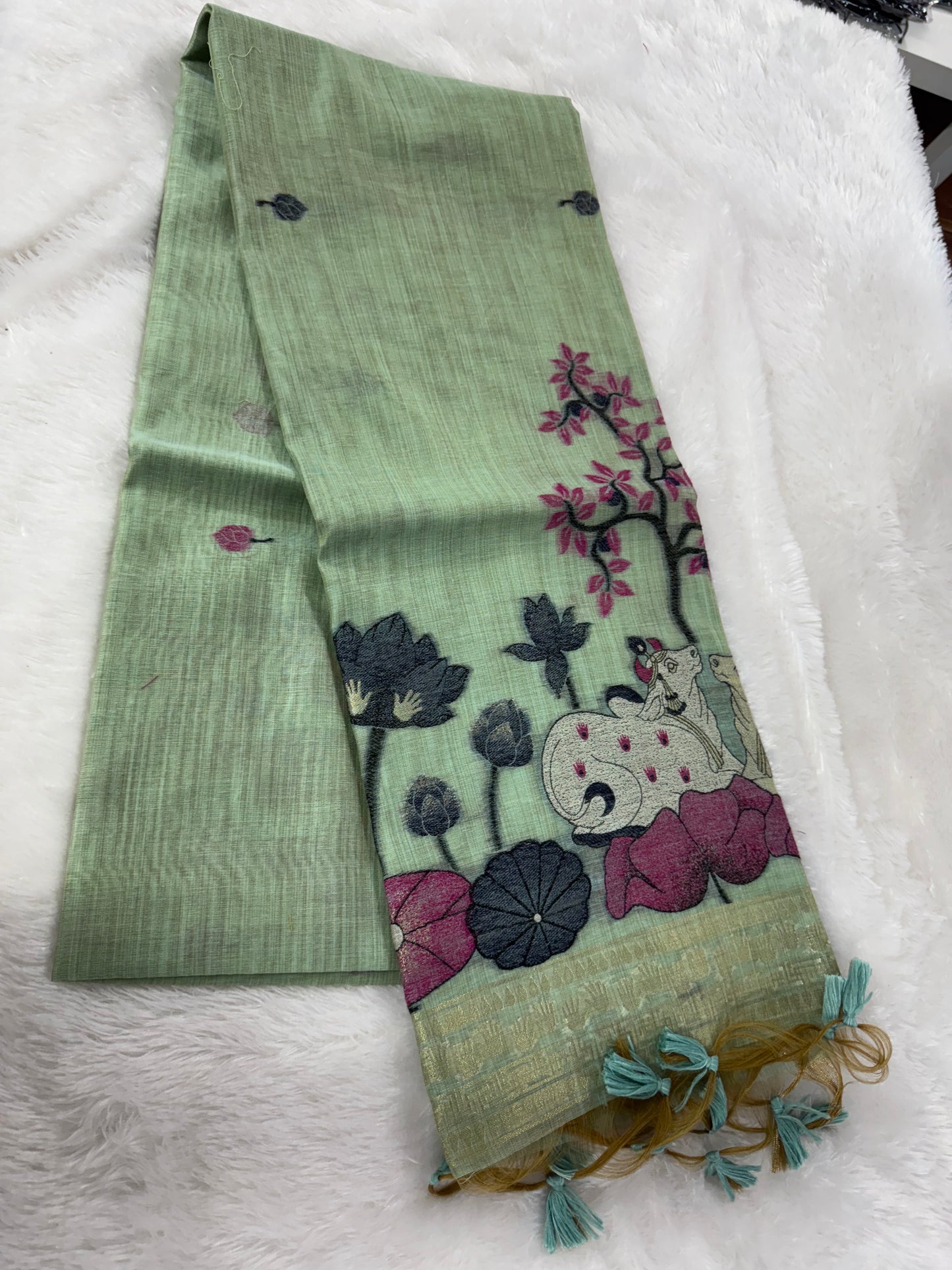 Munga cotton jamdhani saree-SR1142B