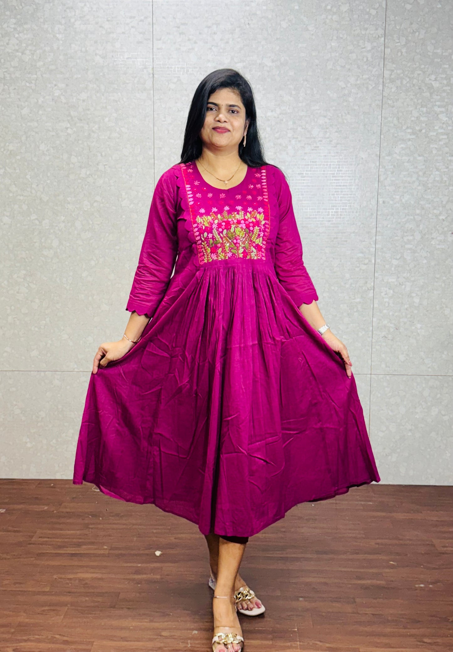 Pure Mulmul Cotton Frocks-SR2001C