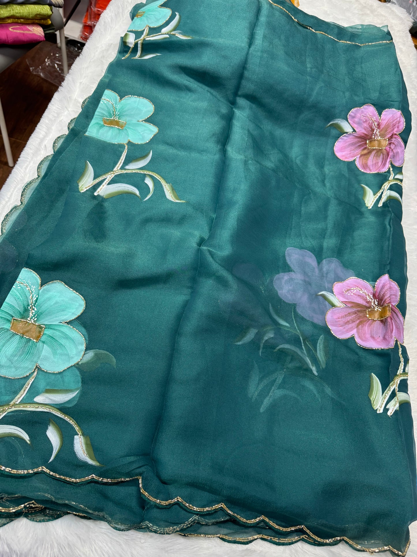 Georget Hand Painted Sarees-SR1006