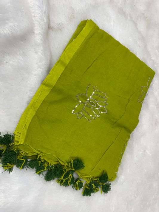 Pure mulmul cotton saree-SR1201E