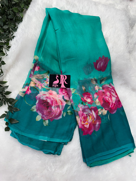 Pure wrinkle chiffon saree-SRS024B