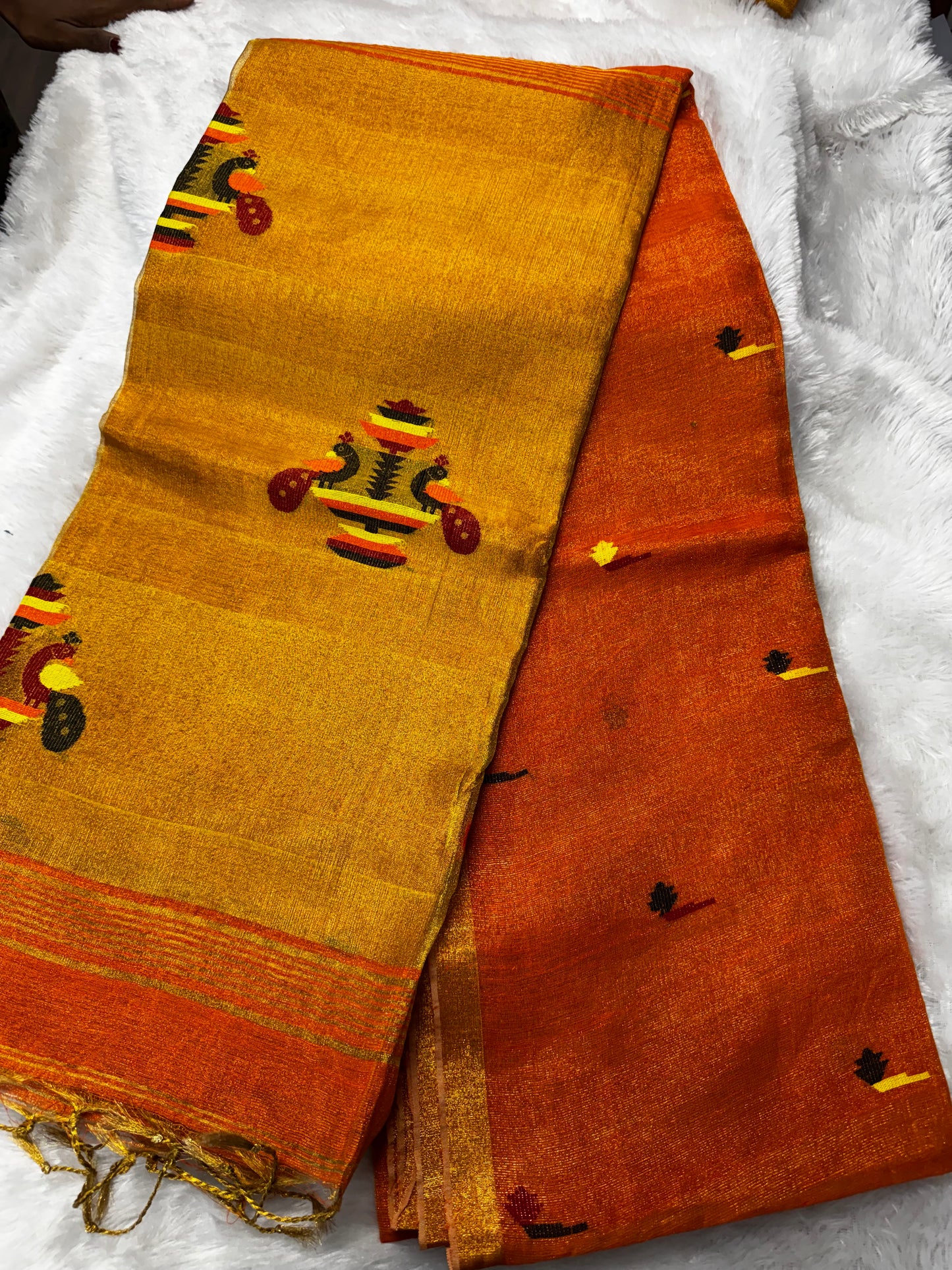 Linen tissue paithani saree-SR1224N