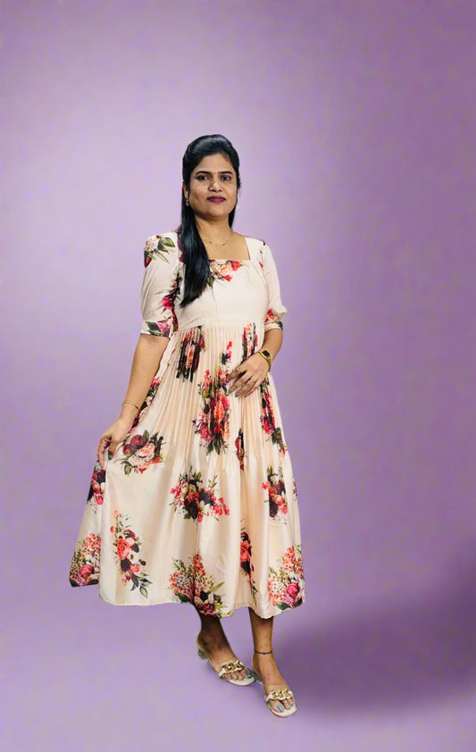 Floral Georget Frock-SRF1004C