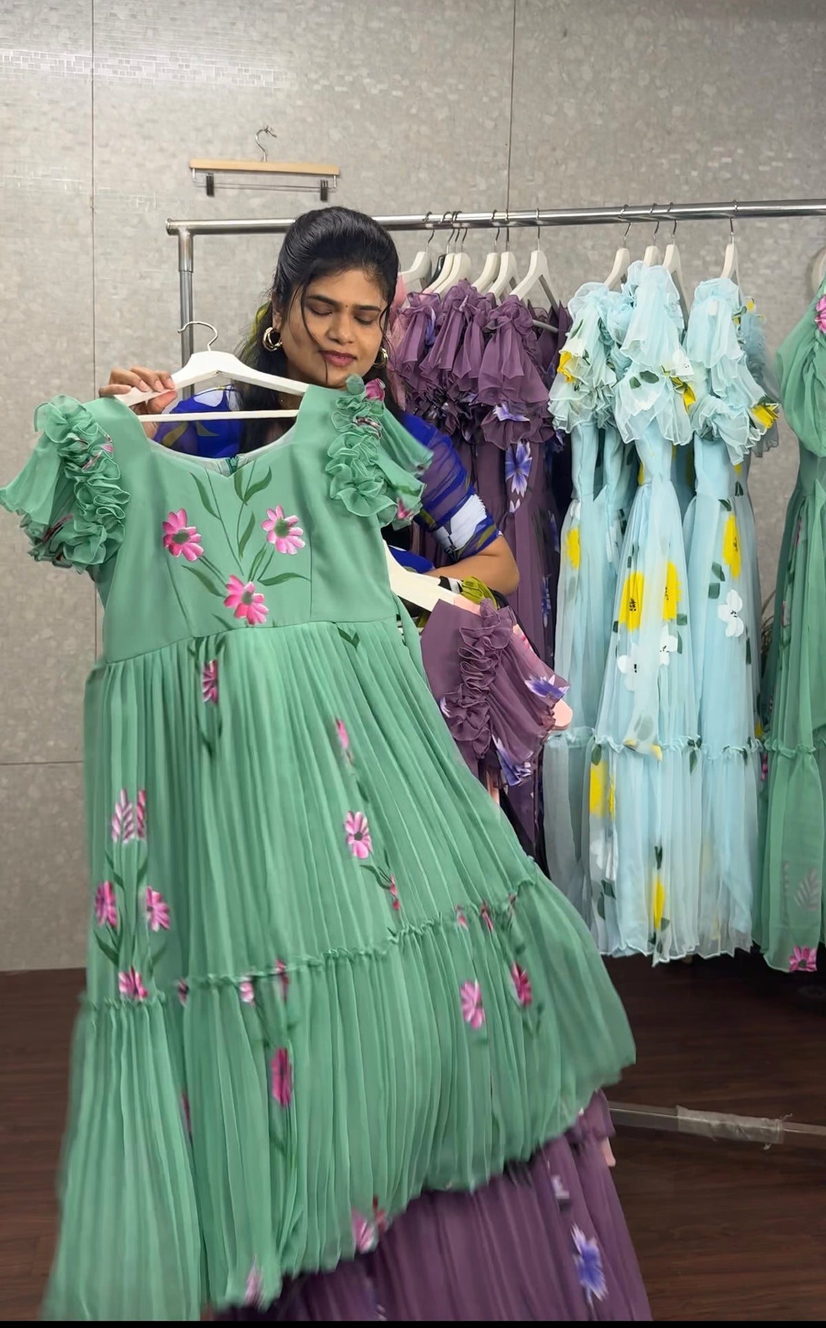Georget Handpainted frock -SRF1072I