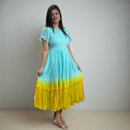 Chiffon Ombre Frock-SRF1005A