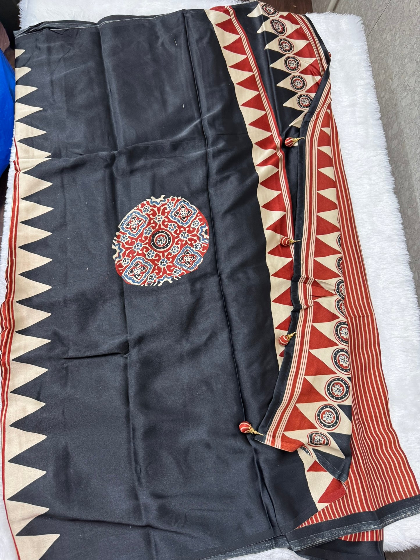 Ajrakh Saree-SR1026A